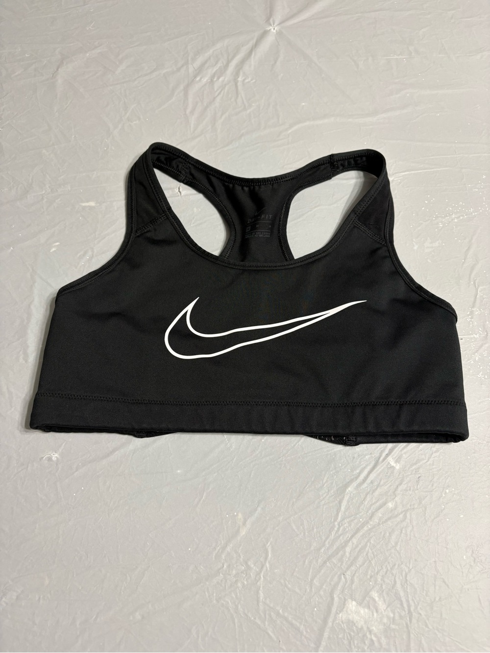 Nike Black Sports Bra with White Swoosh Logo